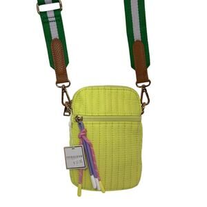 Shiraleah Chicago Neon Green Quilted Nylon Crossbody NWT Sporty Mini Pouch